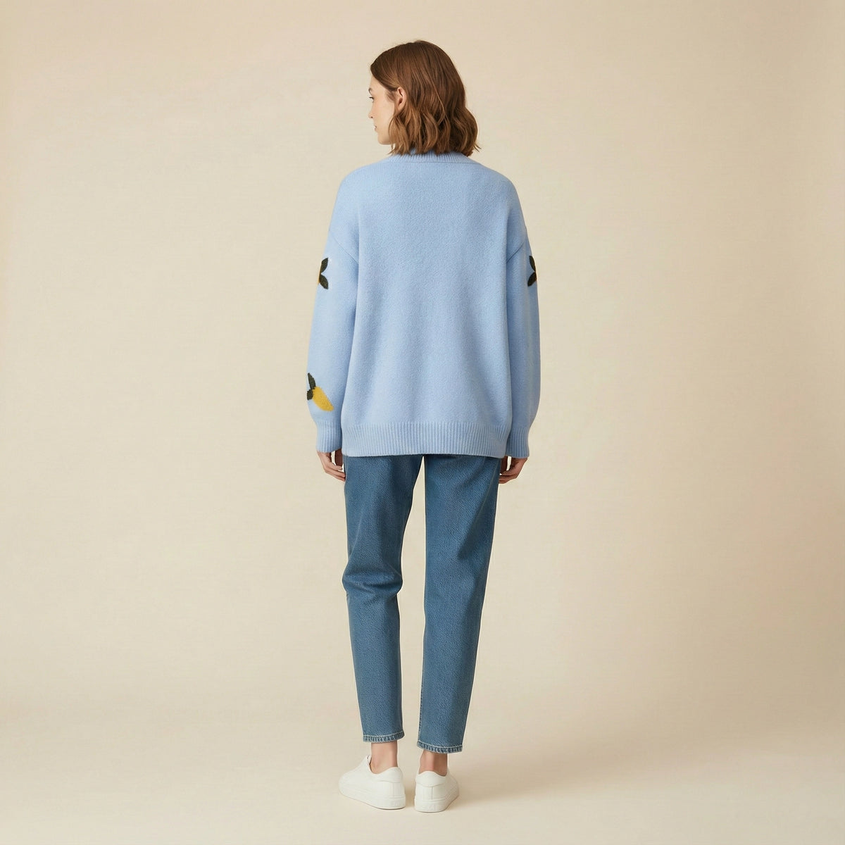 Sofia 'Lemon' Applique Embroidered Knit Cardigan