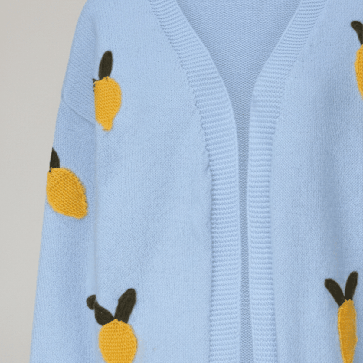 Sofia 'Lemon' Applique Embroidered Knit Cardigan