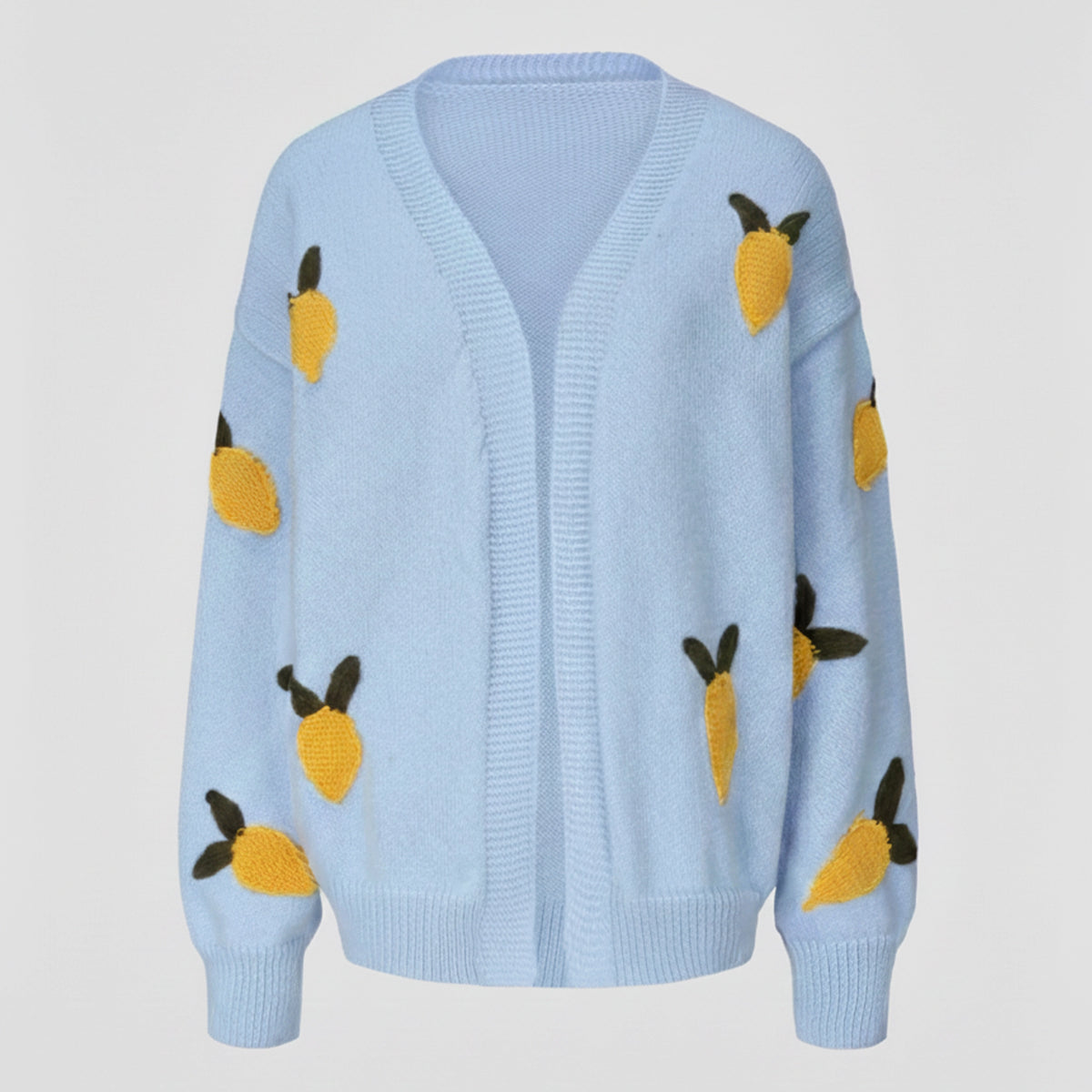 Sofia 'Lemon' Applique Embroidered Knit Cardigan