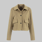 Suede Effect Soft Button Lapel Jacket
