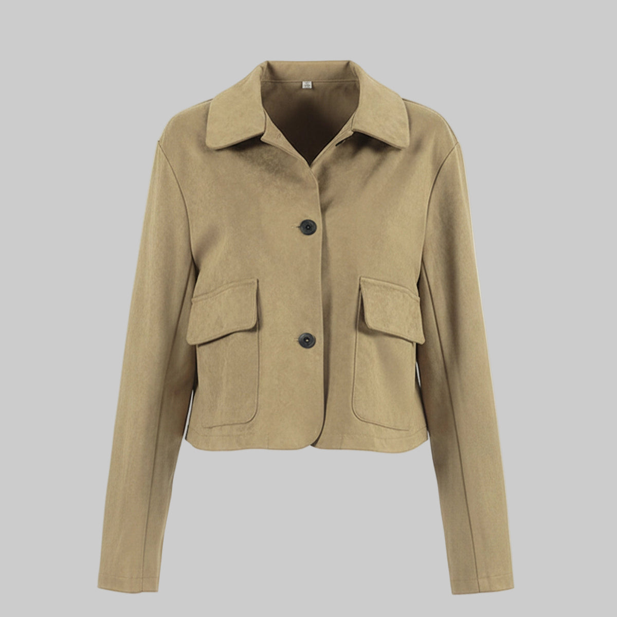 Suede Effect Soft Button Lapel Jacket