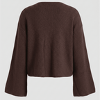 Brown textured sweater on a light gray background