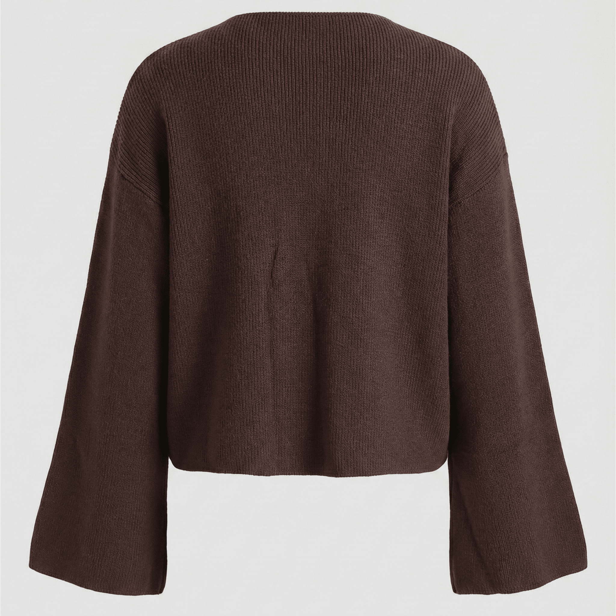 Brown textured sweater on a light gray background