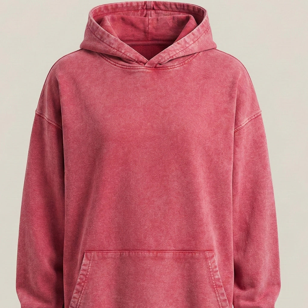 Red hoodie on a beige background