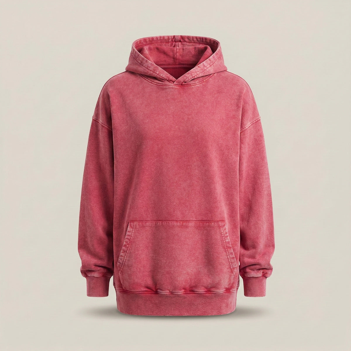 Red hoodie on a beige background