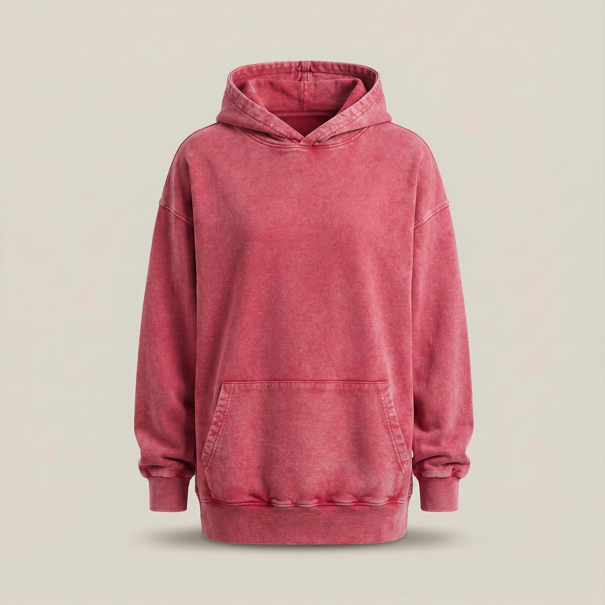 Red hoodie on a beige background