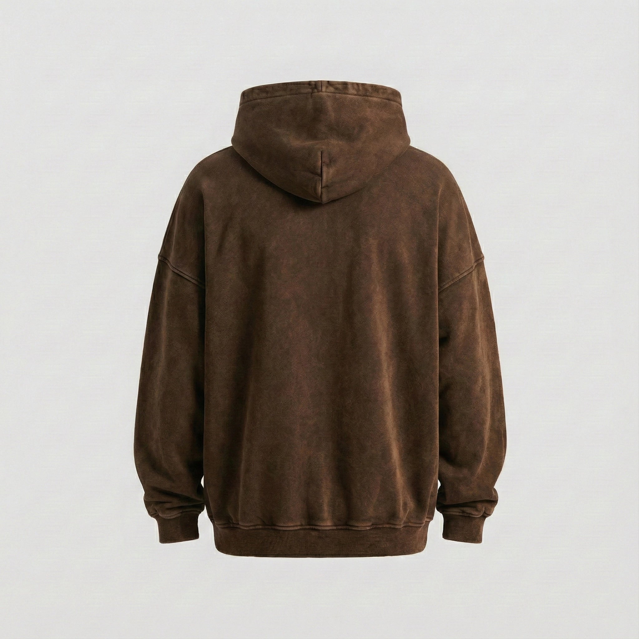 Brown hoodie on a light gray background
