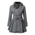 Women’s Fur-Collar Double-Breasted Coat