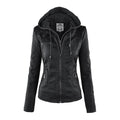 Black hooded jacket on a white background