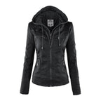 Black hooded jacket on a white background