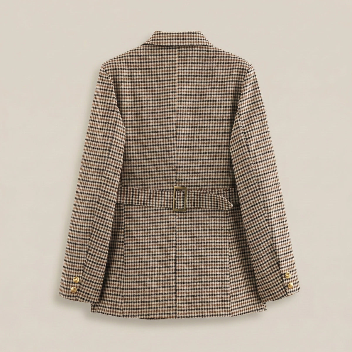 Plaid blazer on a light gray background