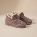 brownCozyTeddyFleeceWinterAnkleBooties