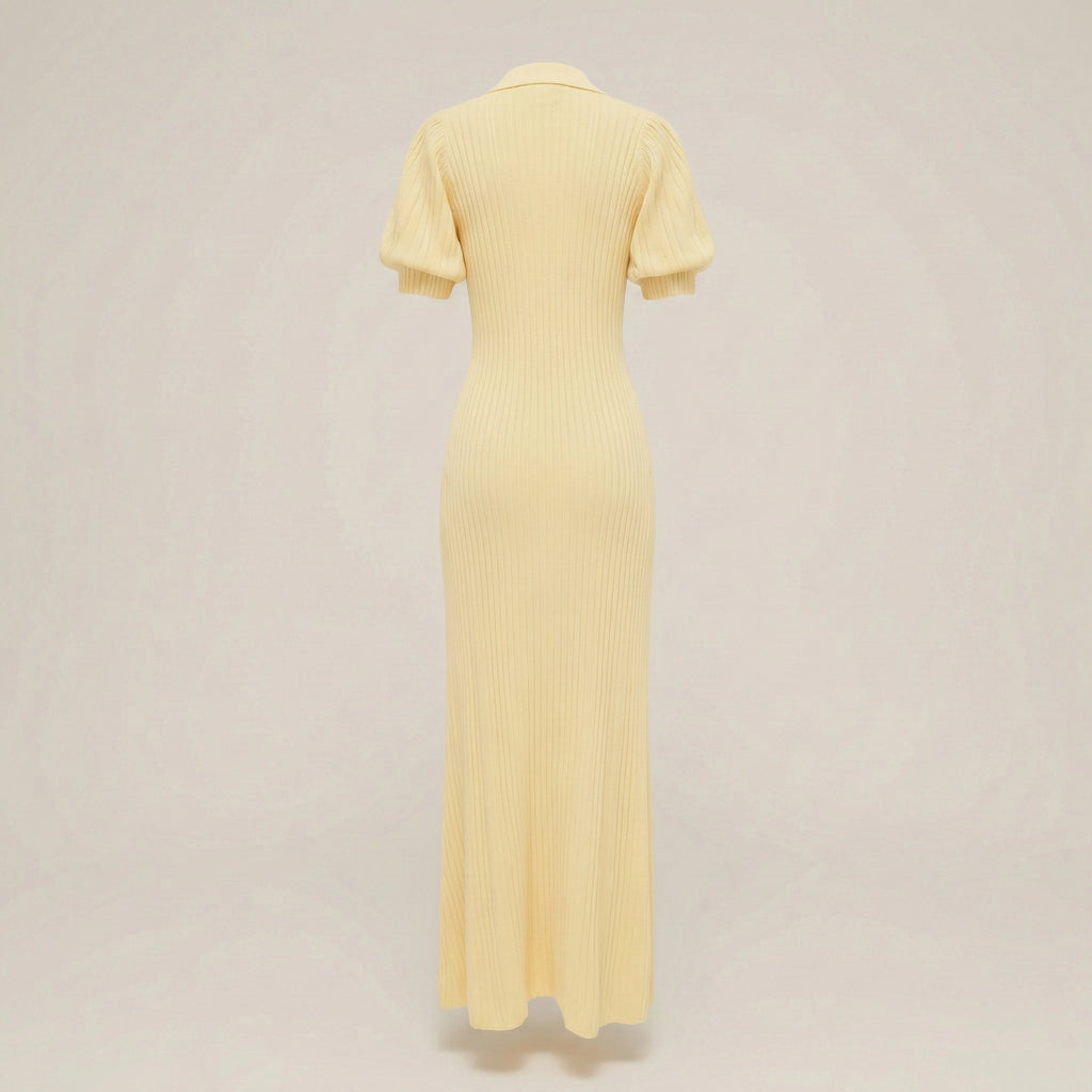 Yellow dress on a beige background