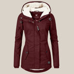 Women’s Sherpa-Lined Hooded Fleece Winter Jacket