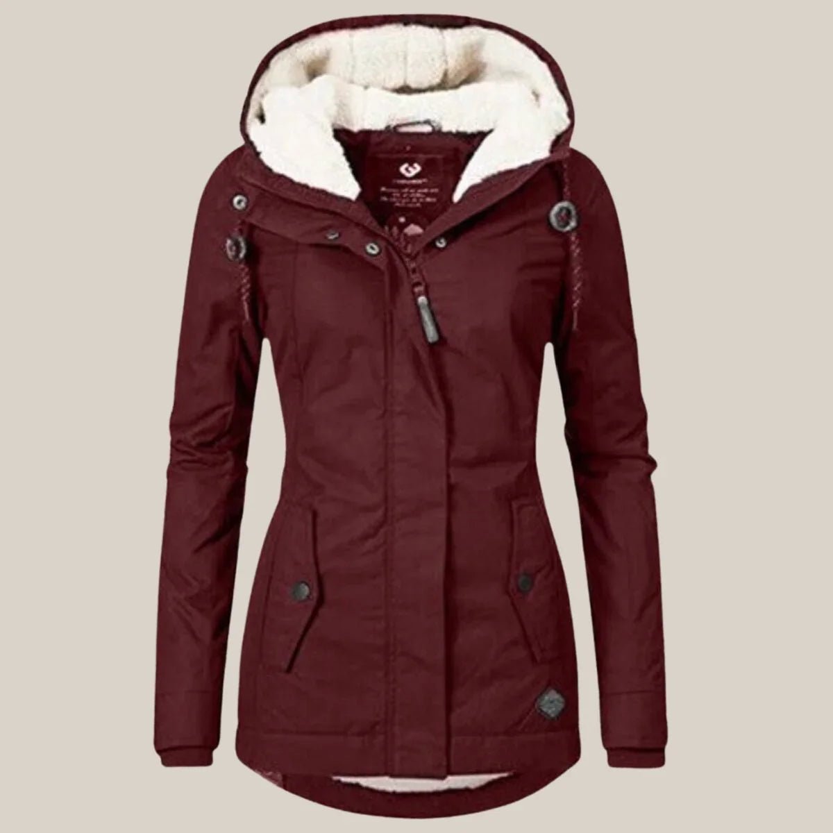 Women’s Sherpa-Lined Hooded Fleece Winter Jacket