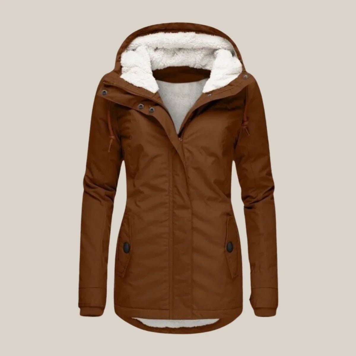 Women’s Sherpa-Lined Hooded Fleece Winter Jacket