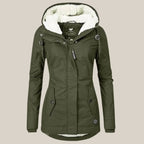 Women’s Sherpa-Lined Hooded Fleece Winter Jacket