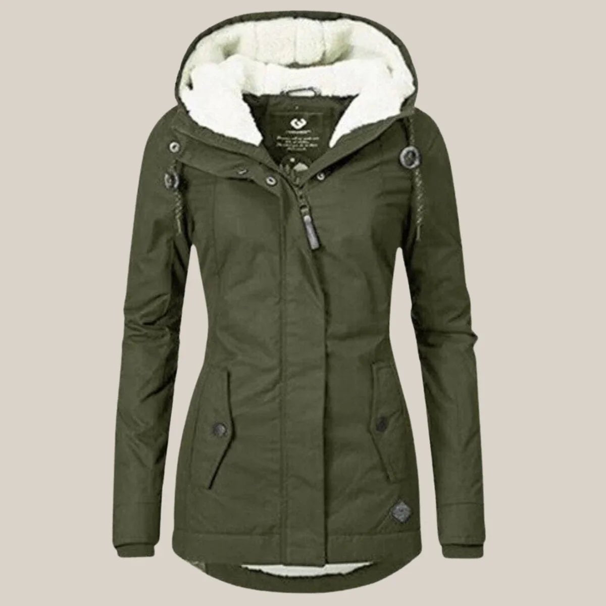 Women’s Sherpa-Lined Hooded Fleece Winter Jacket